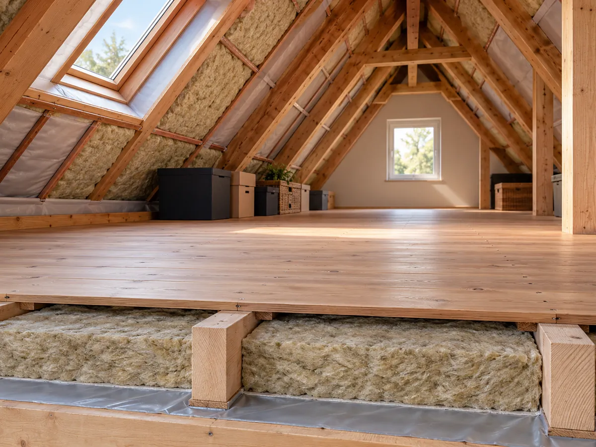 Begehbarer Dachboden mit Abdeckung (symbolisch)