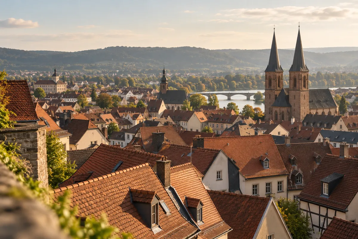 Dachlandschaft eines historischen Ortskerns